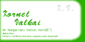 kornel valkai business card